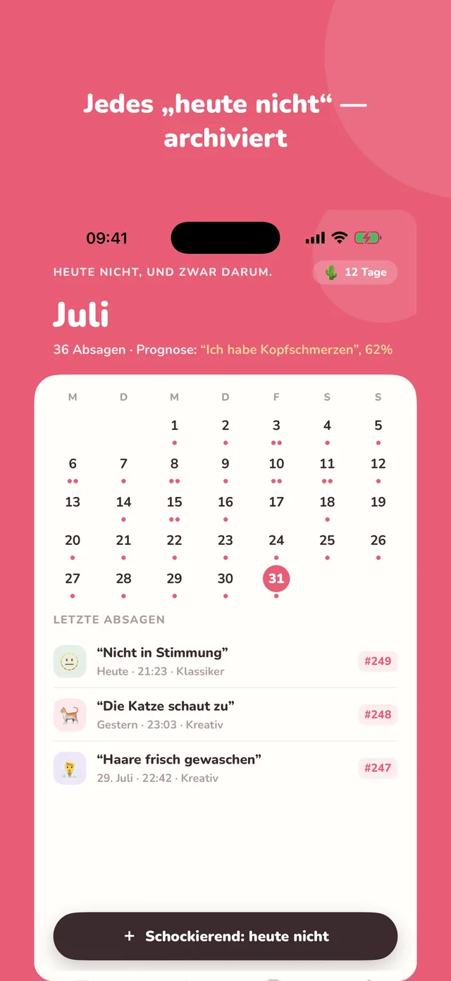 Der Absagen-Kalender