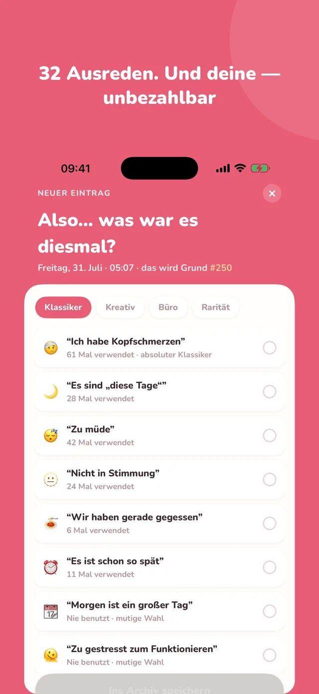 32 Ausreden