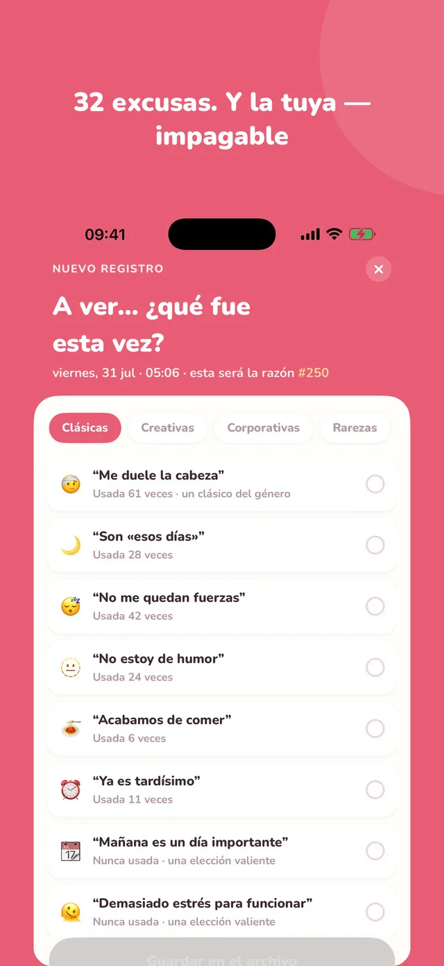 32 excusas